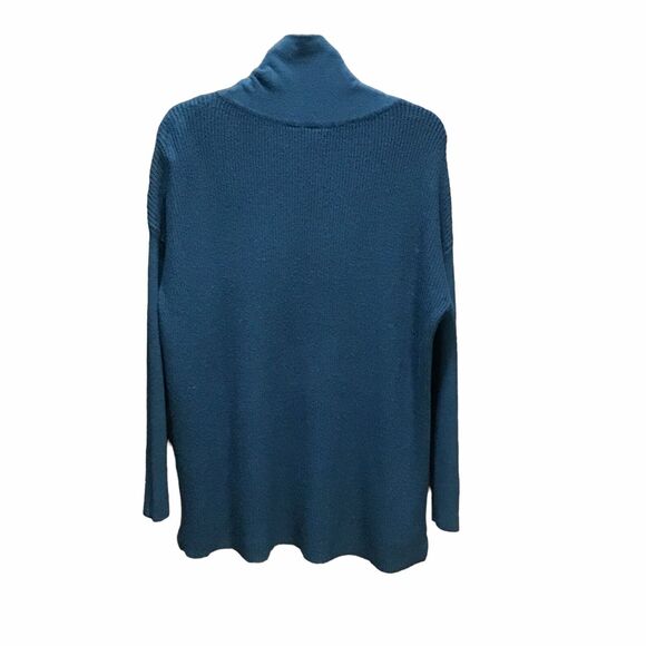 Devotion by Cyrus Sweater Womens Size Small  Cowl Neck Chunky Knit Teal Blue New - Picture 10 of 15
